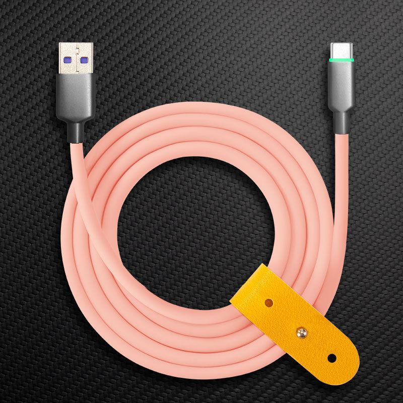 "Thin Chubby" 240W Smart Light Charging Cable With Mirrored & Frosted Connector