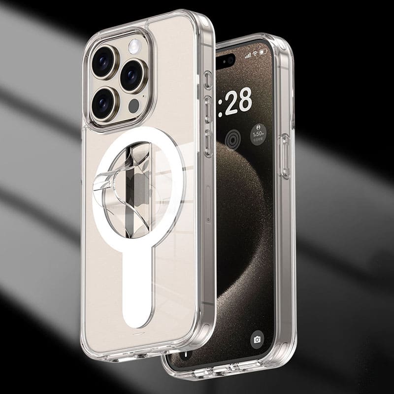 Transparent Magnetic Stand Shockproof iPhone Case