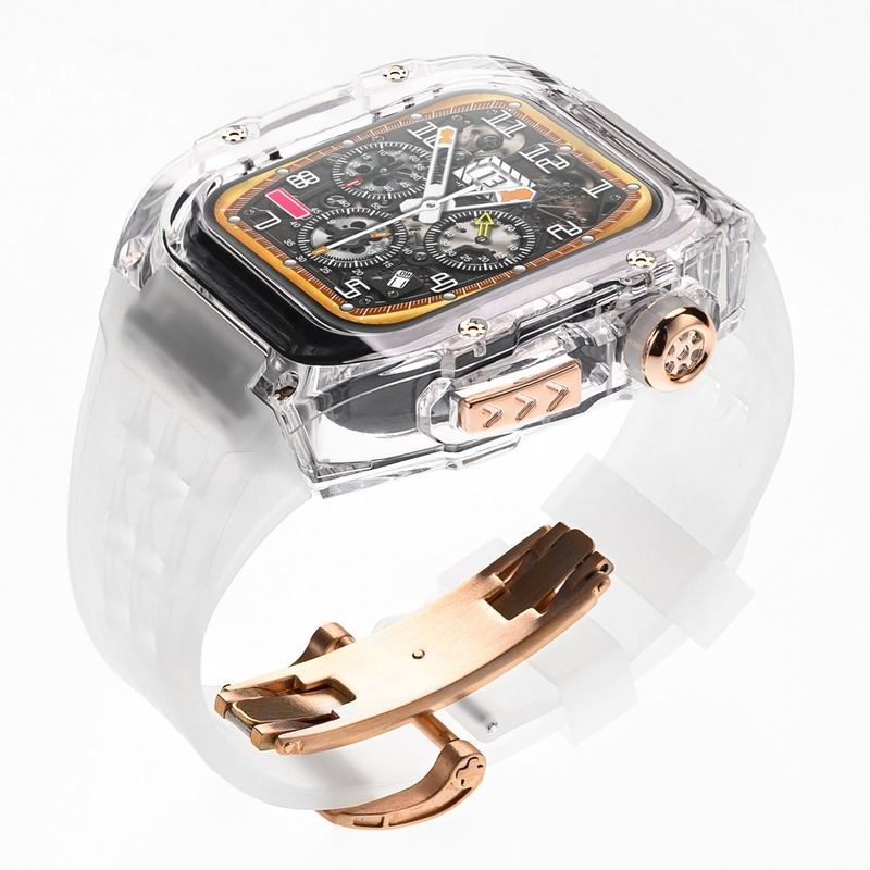Transparent Modified Case With Butterfly Clasp For Apple Watch