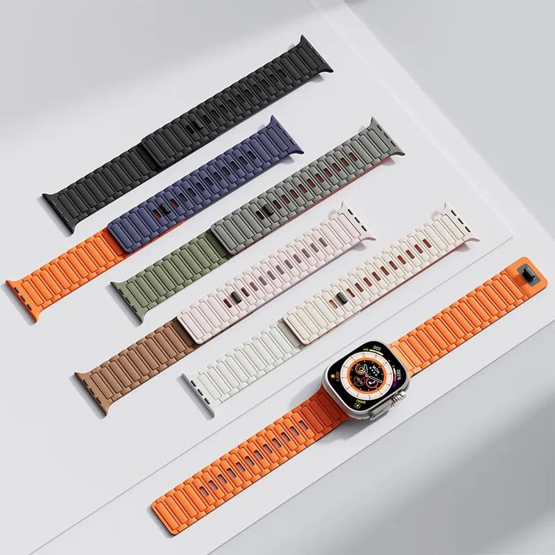 Two-Color Magnetic Silicone Watch Band For Apple Watch