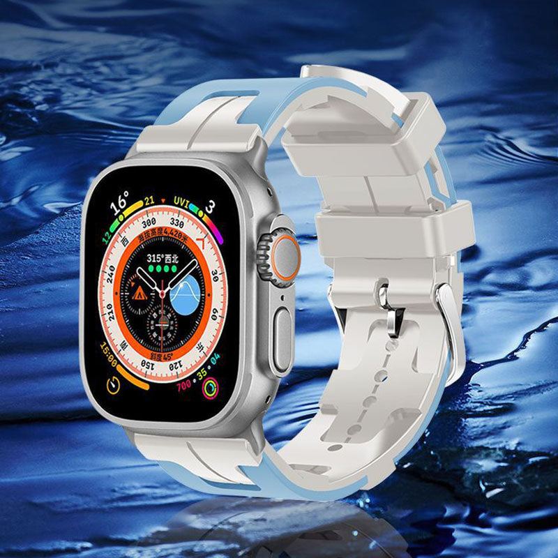 "Woven Two-tone Band " Silicone Breathable Band For Apple Watch