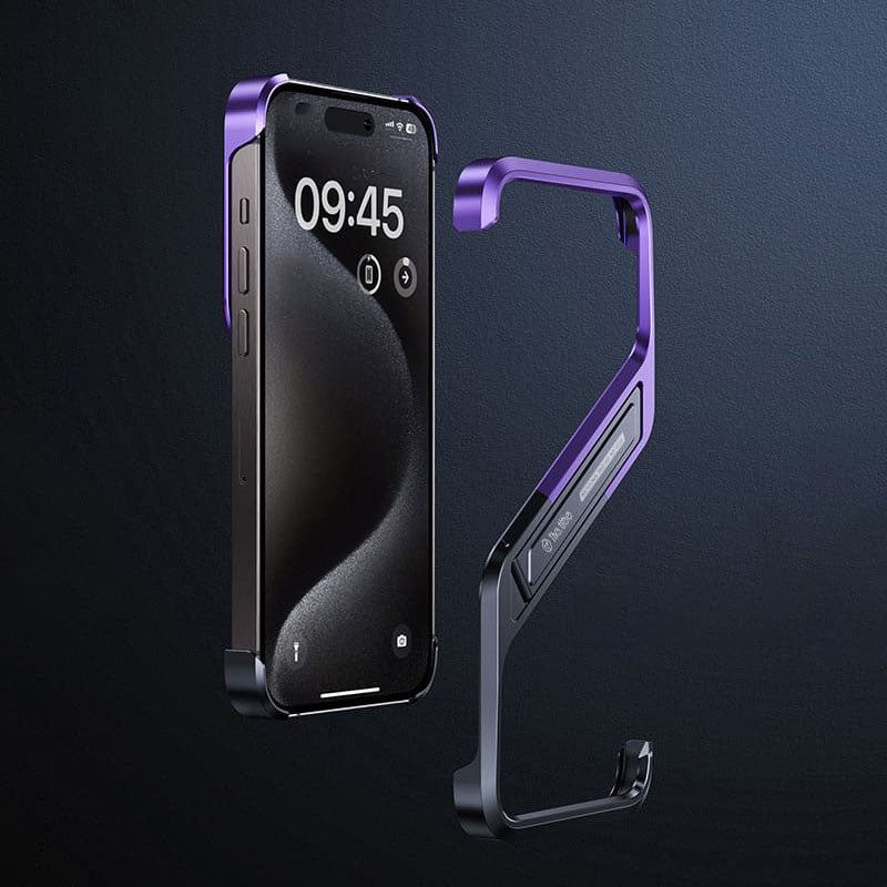 "Z" Aluminum Bezel-less Cooling Phone Case With Stand For iPhone 16