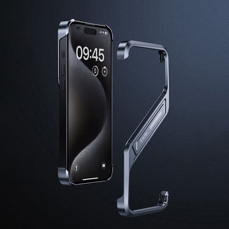 "Z" Aluminum Bezel-less Cooling Phone Case With Stand For iPhone 16