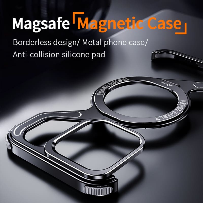 "Z" Magnetic Bracket Metal Skeleton Phone Case