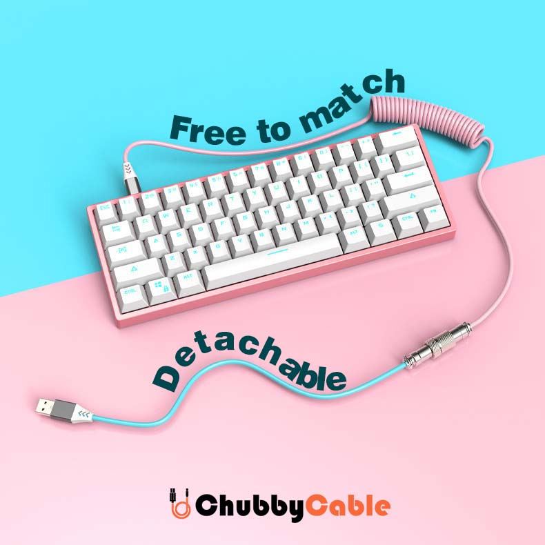 "Chubby" Custom Keyboard Charge Cable With Detachable Metal Aviator
