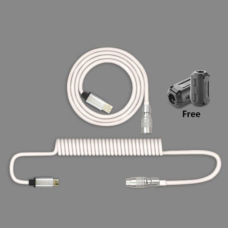 "Chubby" USB To Type C Spiral Stretch Metal Cable