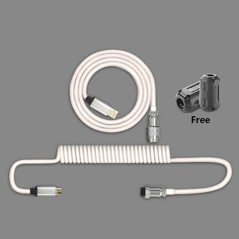 "Chubby" USB To Type C Spiral Stretch Metal Cable