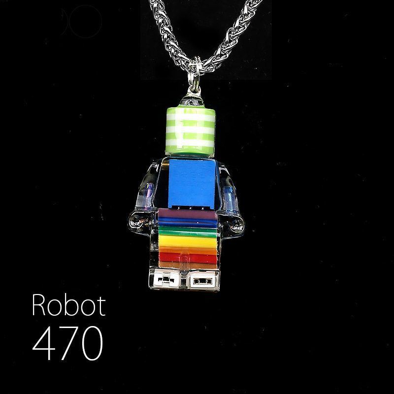 "Cyber Chic" Rainbow Robot Pendant
