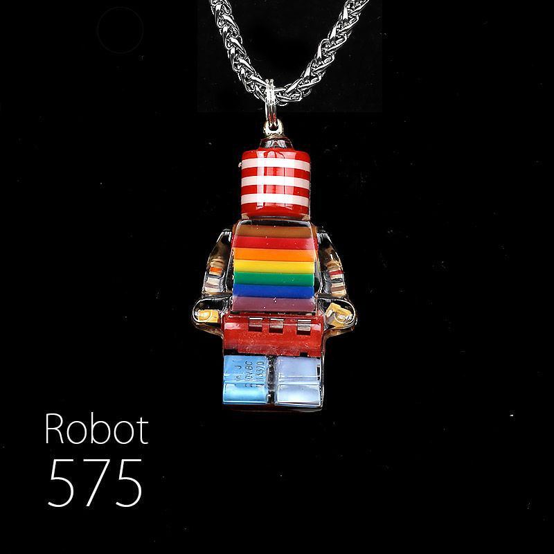 "Cyber Chic" Rainbow Robot Pendant