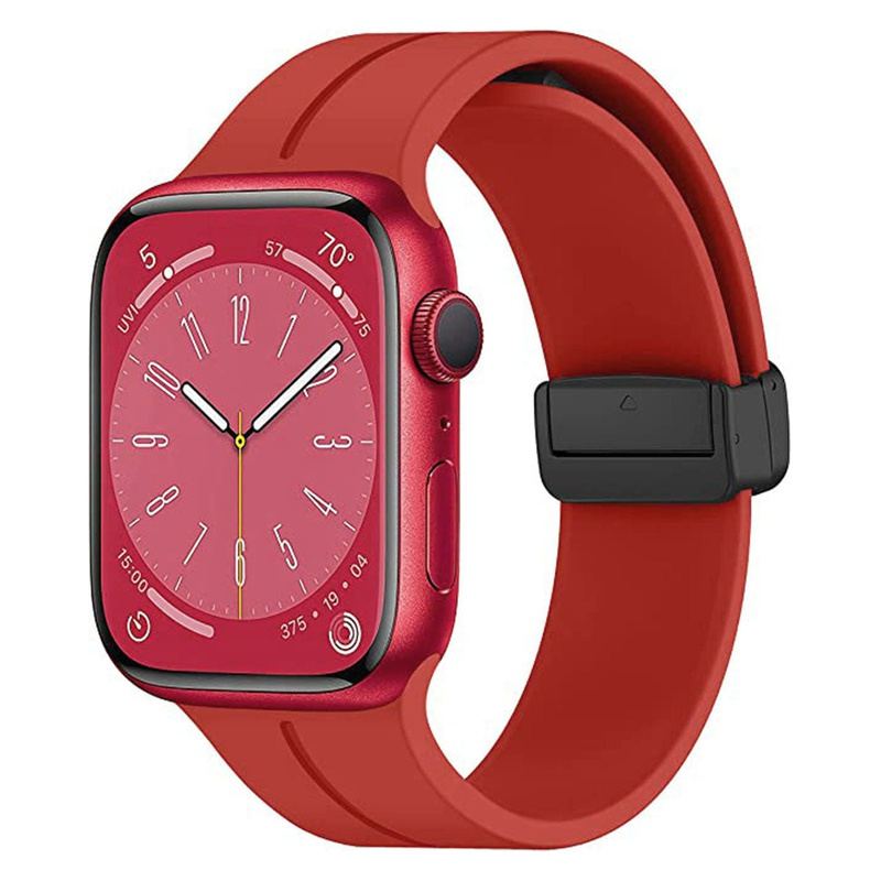 Red Magnetic Clasp Adjustable Strap For Apple Iwatch (45mm/49mm) – The Hatke